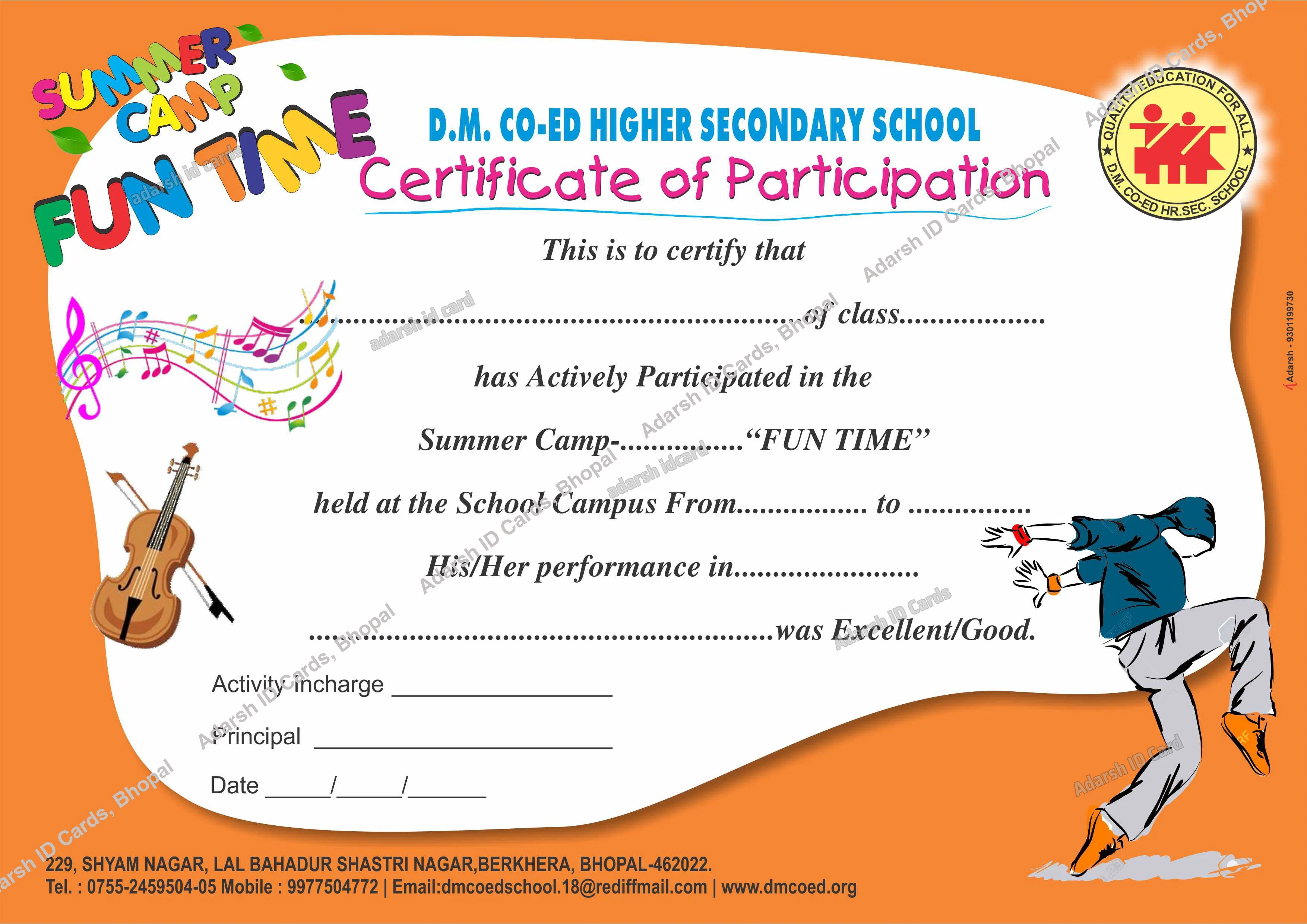 Certificates E1791A - Certificates Printing Services Bhopal Madhya Pradesh