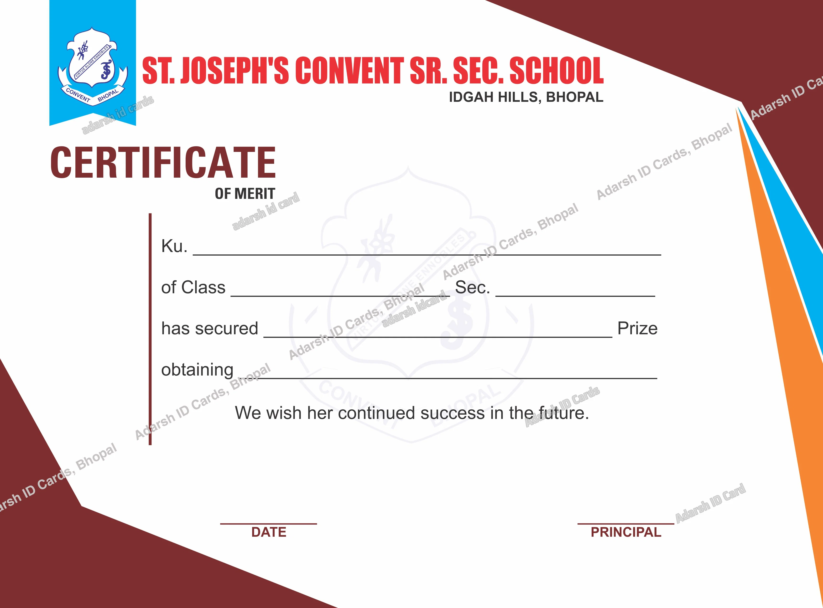 Certificates 6C724F - Certificates Printing Services Bhopal Madhya Pradesh